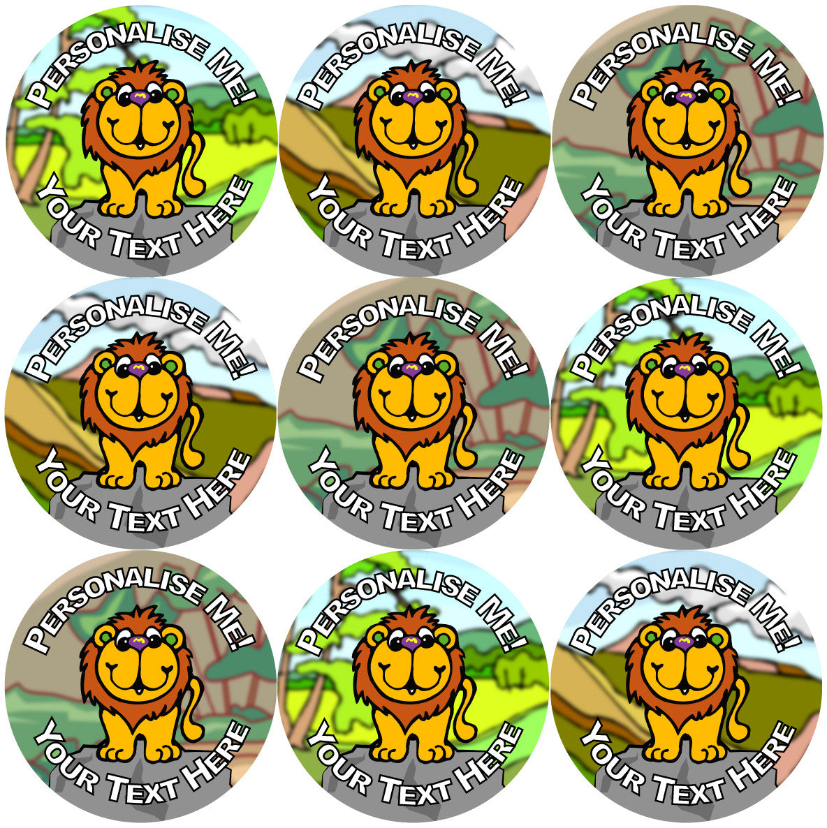 Sticker Stocker - 144 Personalised Lion Rock 30mm Reward Stickers for School Teachers, Parents and Nursery