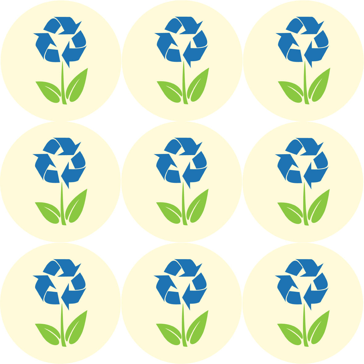 Sticker Stocker 144 Recycled Flowers themed 30mm Stickers Glossy  Labels