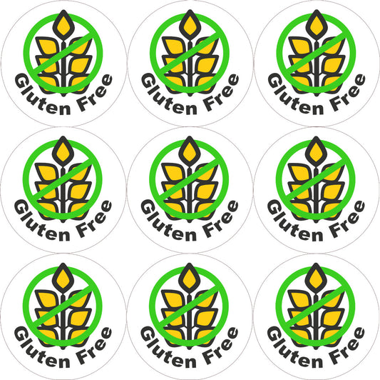 Sticker Stocker - 144 Gluten Free  - Green - 30mm Glossy Labels