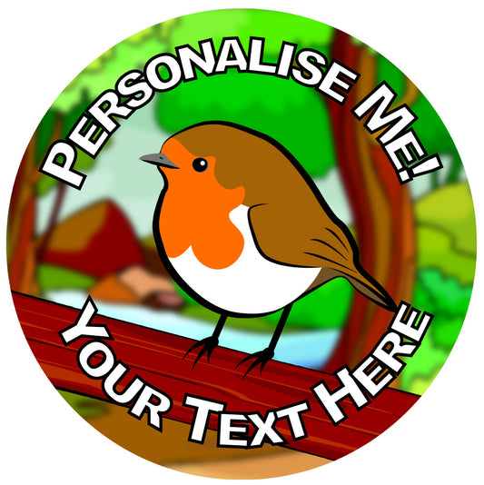 Sticker Stocker - 144 Personalised Red Robins 30mm Reward Stickers for School Teachers, Parents and Nursery