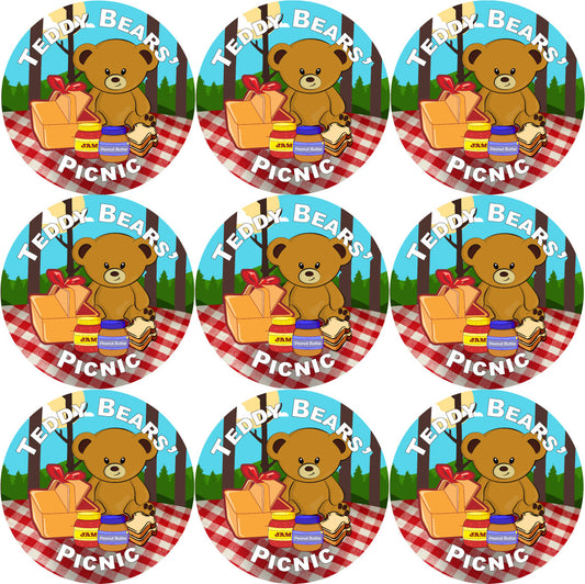 Sticker Stocker - 144 Teddy Bears' Picnic 30mm Stickers for School Teachers, Parents and Nursery