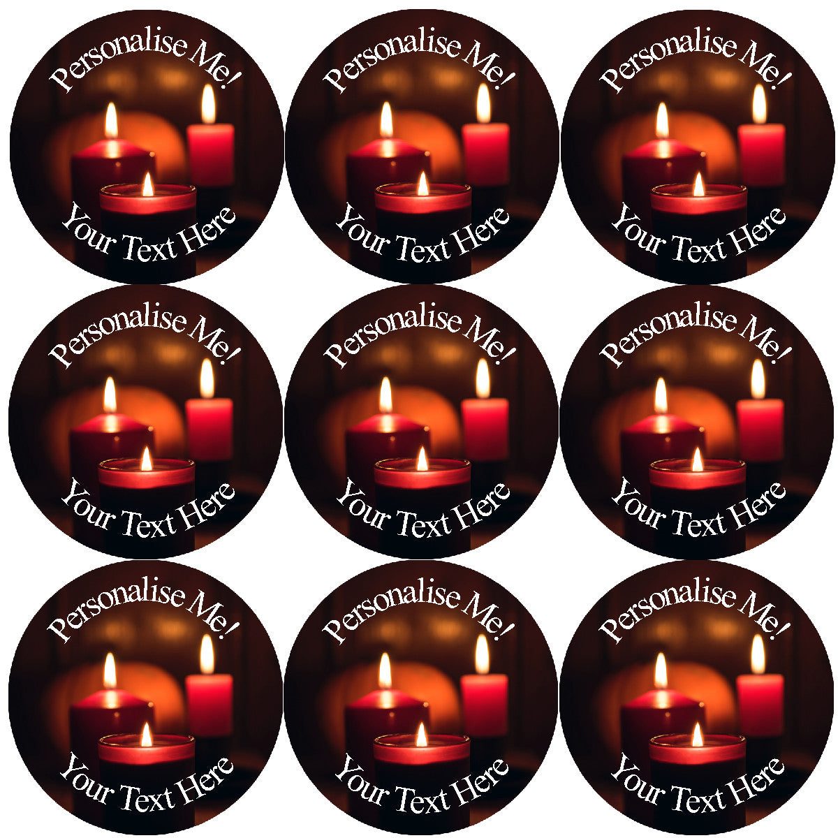 Sticker Stocker 144 Personalised Crafty Candles 30mm Glossy Stickers Labels