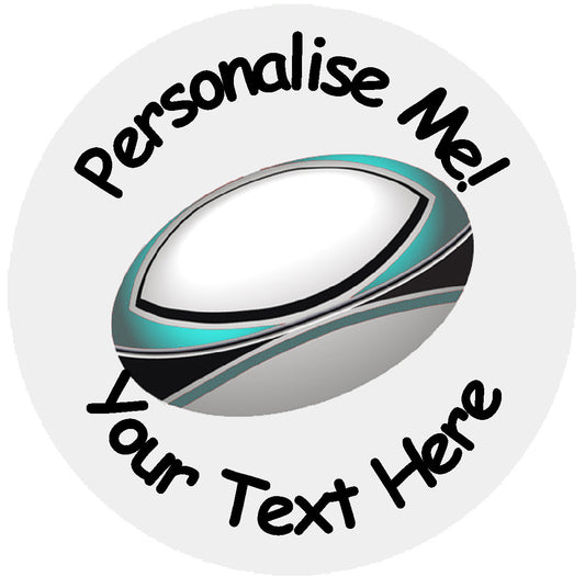 Sticker Stocker 144 Personalised Rugby Ball 30mm Reward Stickers for School Teachers, Party Bag, Parents and Nursery