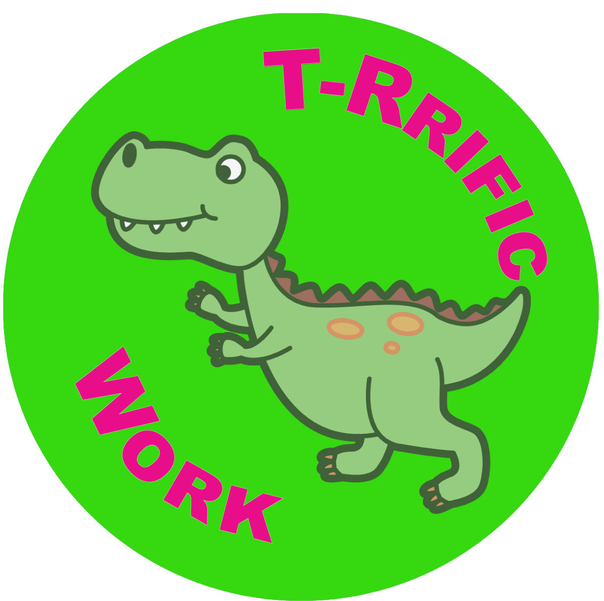 Sticker Stocker 144 T-Rrifick Work Dinosaur 30mm Round Children's Reward Stickers for Teachers or Parents