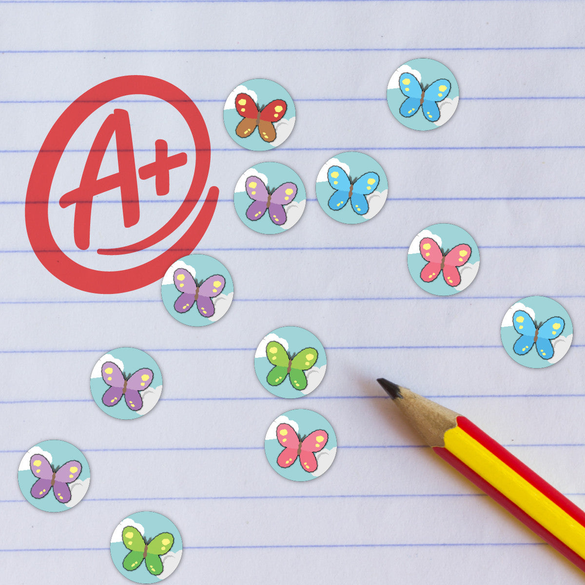 Sticker Stocker - 900 Mini Butterflies 10mm Spot Reward Stickers for Teachers and Planner Charts