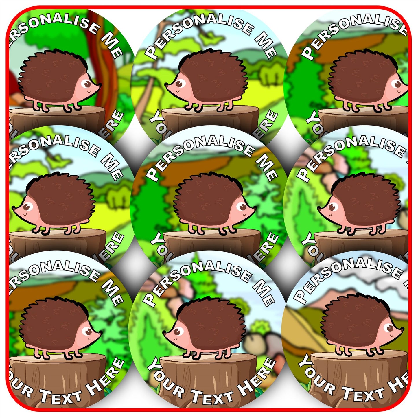 144 Personalised Hedgehog 30mm Reward Stickers for School Teachers, Parents and Nursery