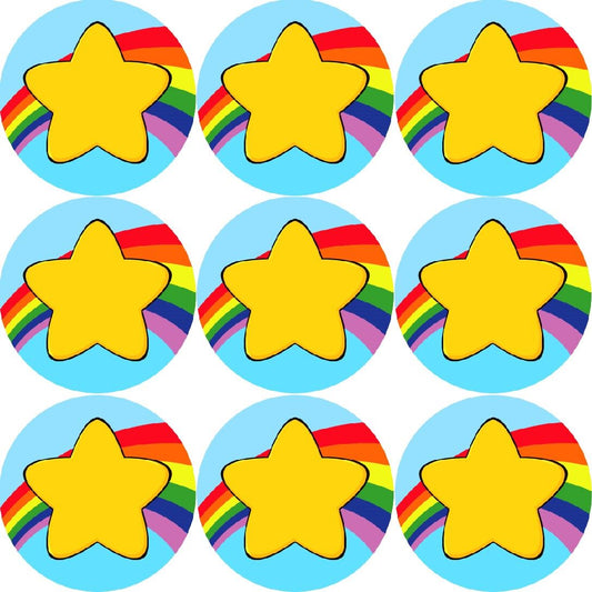 144 Star Rainbow 30mm Children's Bravery Reward Stickers for Teachers or Nurses
