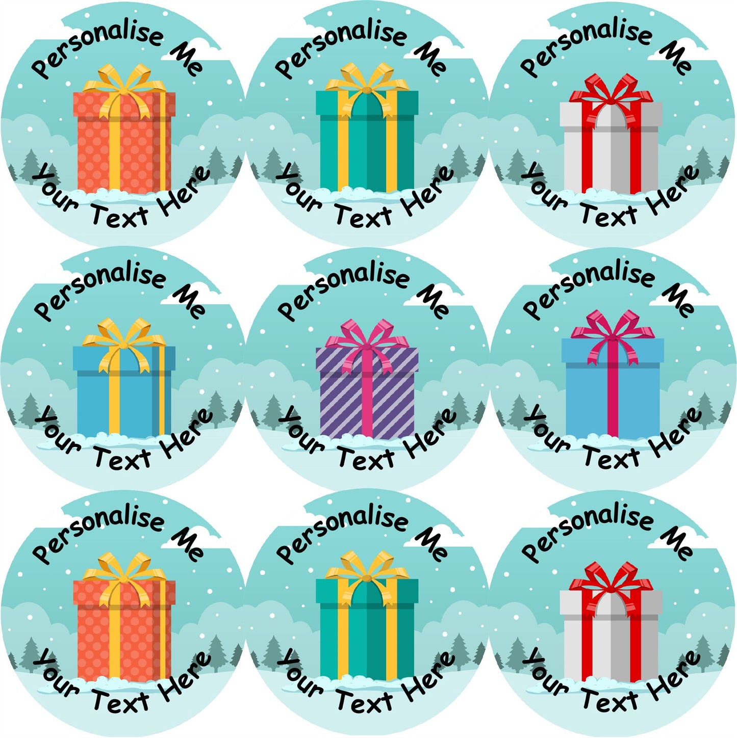 144 Personalised Christmas Presents 30mm Reward Stickers for School Teachers, Parents and Nursery