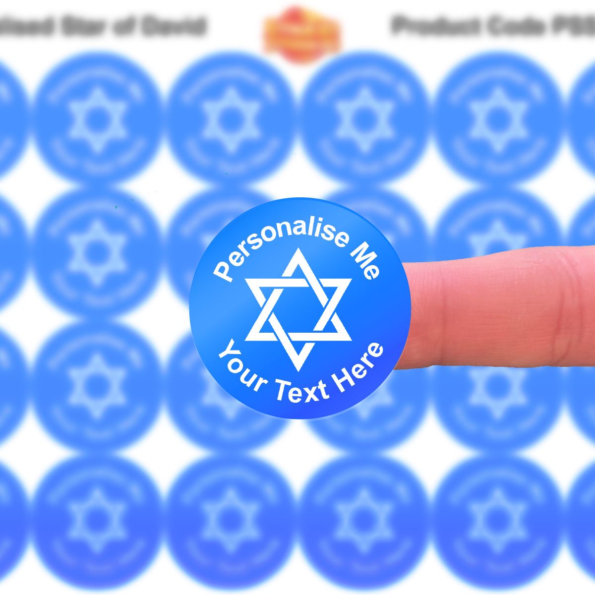 144 Personalised Star of David 30mm Jewish Reward Stickers for School Teachers, Parents and Nursery