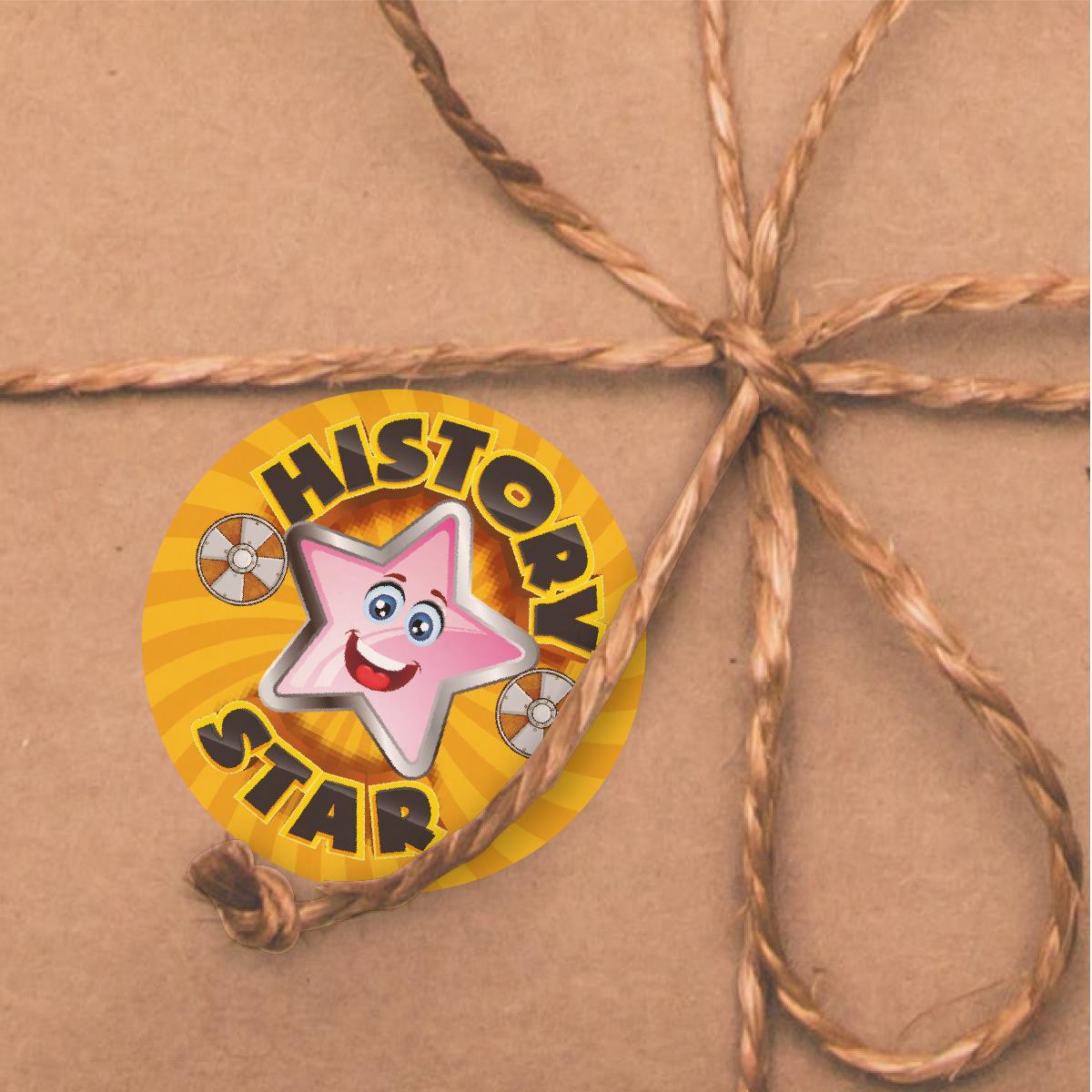 144 Star History - 30mm - Glossy Reward Stickers for Teachers & Parents