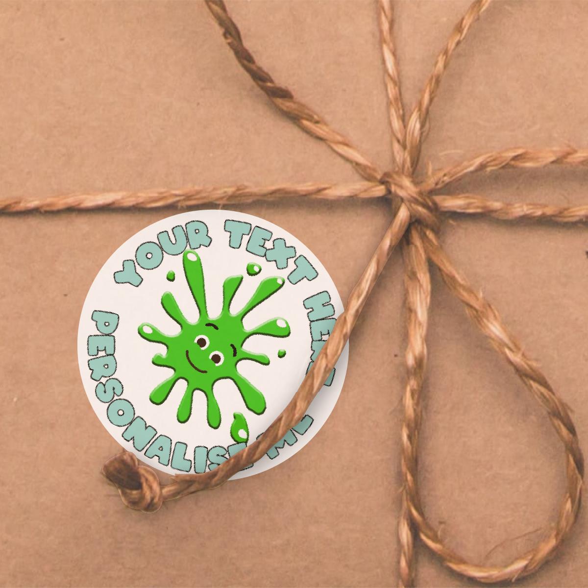 120 Jellybean Splat Scented Personalised Stickers - 30mm - School Teachers Parents