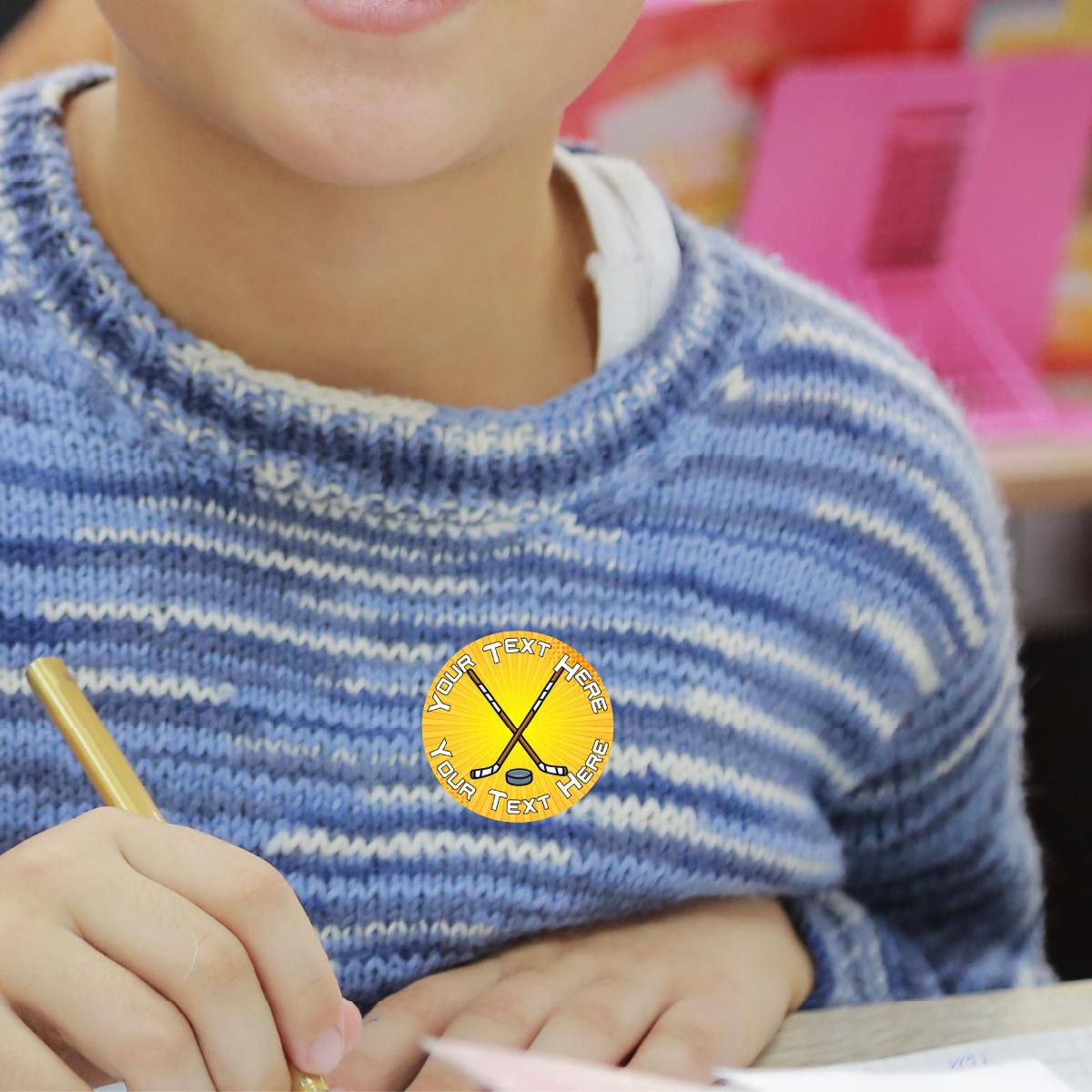 144 Personalised Hockey 30mm Reward Stickers for School Teachers, Parents and Nursery