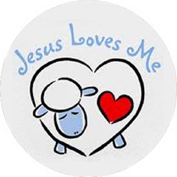 144 Jesus Loves Me 30mm Round Children's Christian Reward Stickers - Teachers or Parents