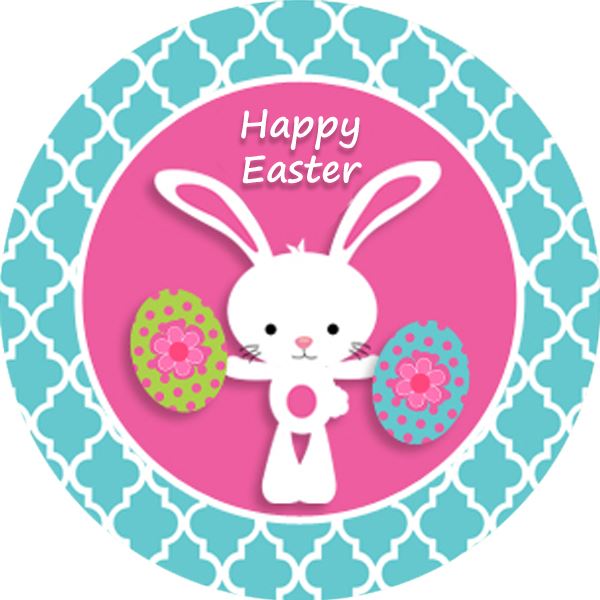 144 Happy Easter 30mm Reward Stickers for Teachers, Parents and Girls Party Bags