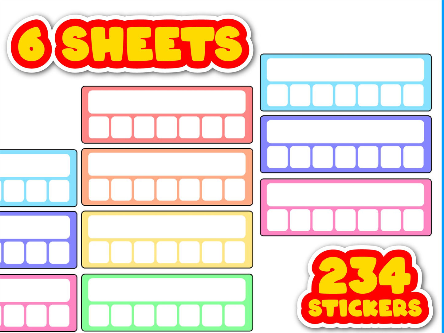 234 Weekly Habit Tracker Planner Stickers, Daily Routine Journal Stickers