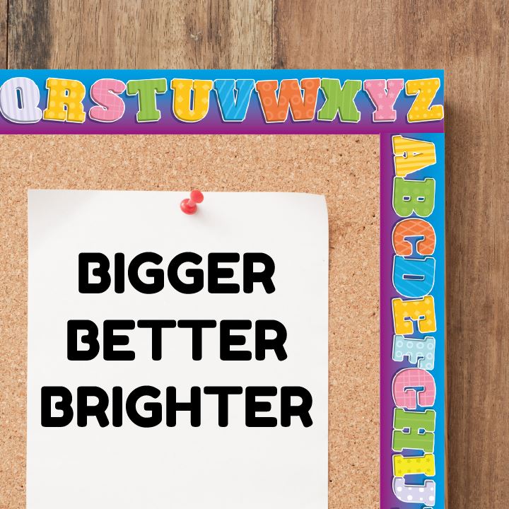 Alphabet ABC Classroom Trimmers 14.25m long Notice Board A to Z Display Borders