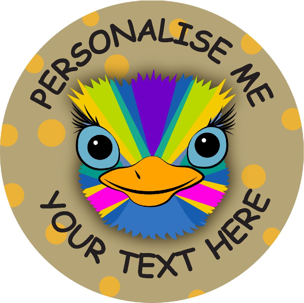 144 Personalised Emus 30mm Reward Stickers for School Teachers, Parents and Nursery