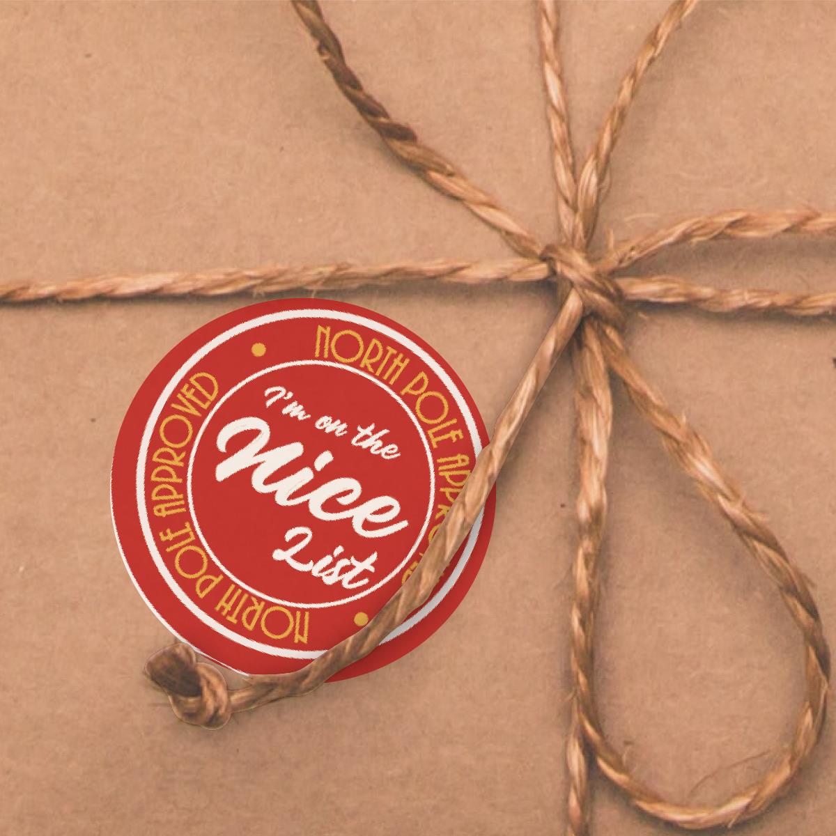 144 Nice List Approved 30mm Reward Stickers for Schools, Grotto's, Christmas Fairs