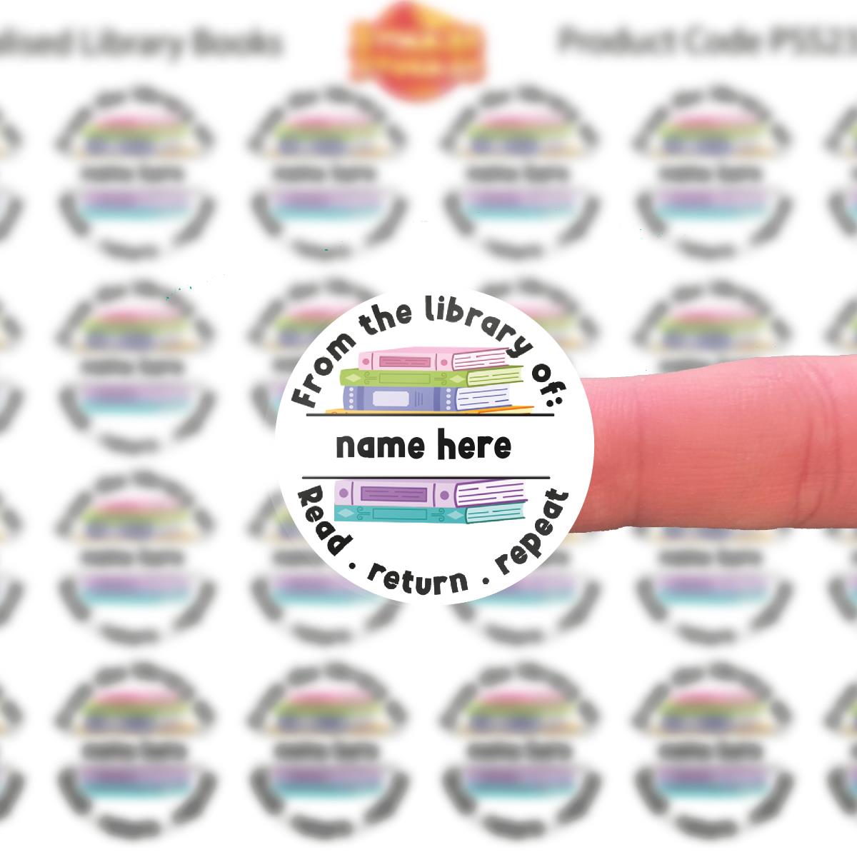 144 Personalised Library Books 30mm Reading Reward Stickers for School Teachers, Parents and Nursery