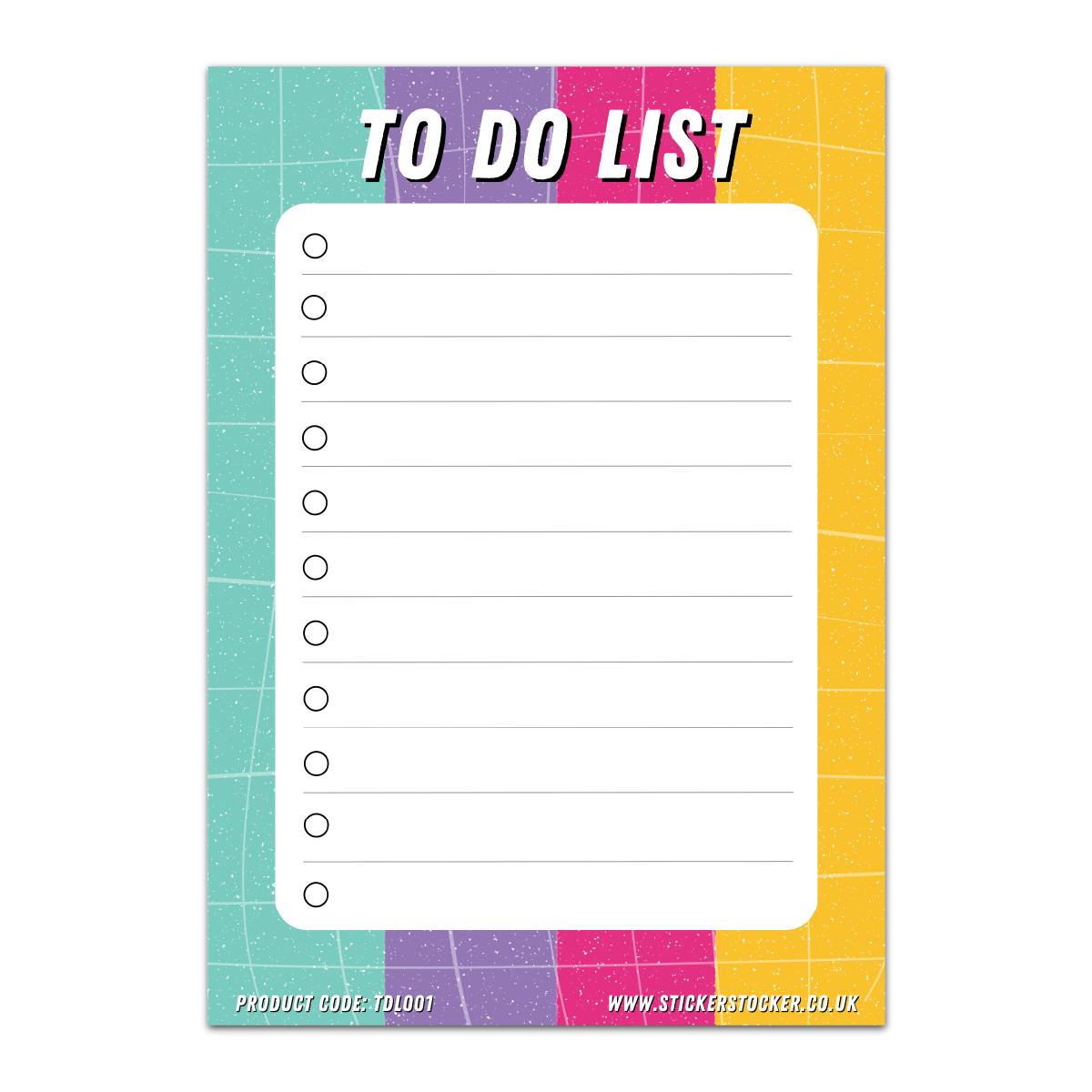 A5 To Do List 100 Sheet Pad - for teachers, parents, students - lesson planning, organisation