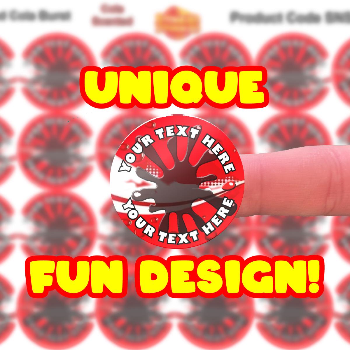 120 Cola Burst Cola Scented Personalised Stickers - Personalised 30mm Scented Stickers - For Teachers Nursery Parents