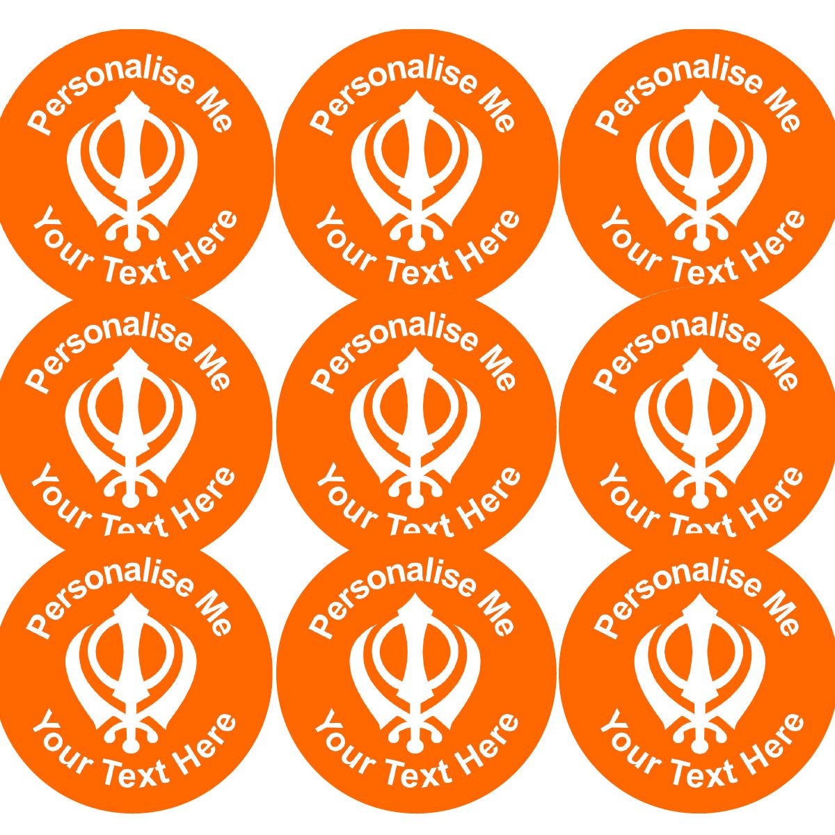144 Personalised Sikh Khanda 30mm Reward Stickers for School Teachers, Parents and Nursery