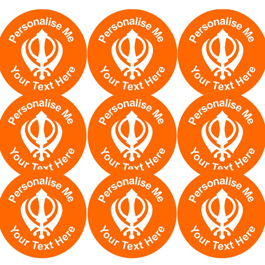 144 Personalised Sikh Khanda 30mm Reward Stickers for School Teachers, Parents and Nursery