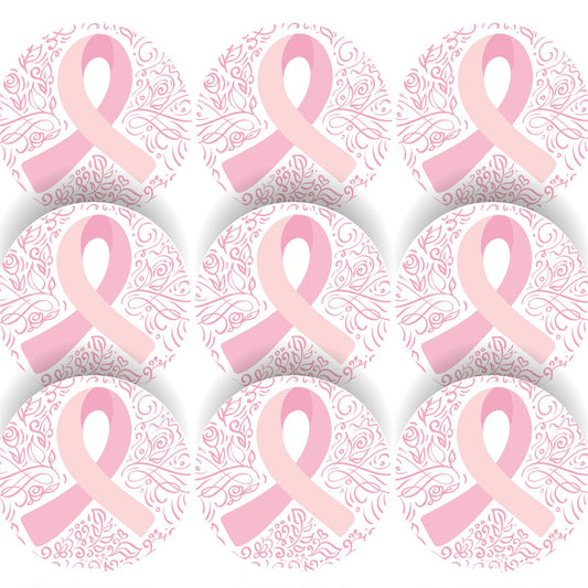 144 Breast Cancer Awareness 30mm Stickers for Support, Awareness