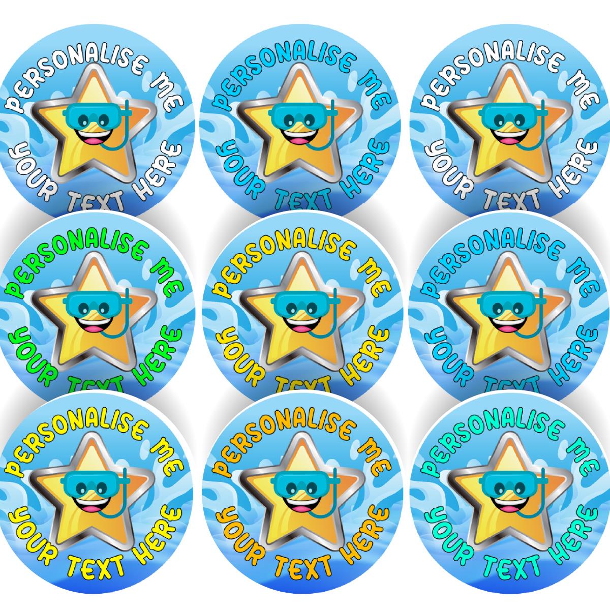 144 Personalised 30mm Swimming Children Reward Stickers for Swim School Teachers