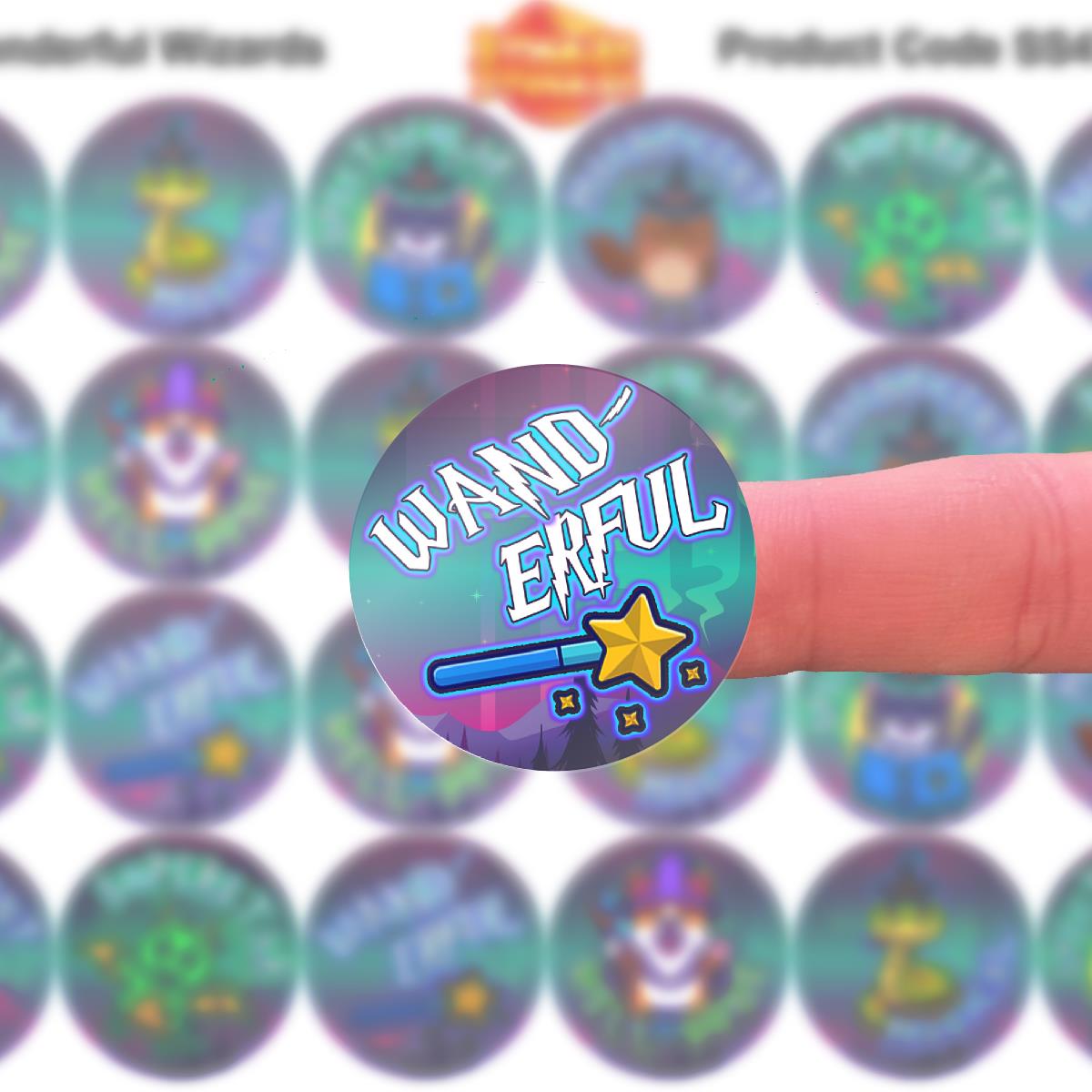 144 Wonderful Wizards Reward Stickers - 30mm - Teacher Parents School Nursery