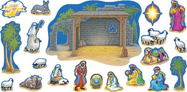 Nativity Christmas Bulletin Board Set Large Classroom Display