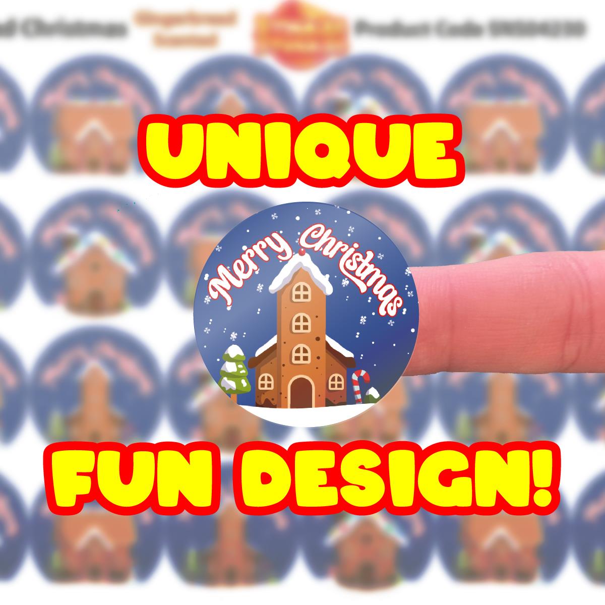 120 Christmas House Gingerbread Scented Stickers - 30mm Scented Stickers - For Teachers Nursery Parents