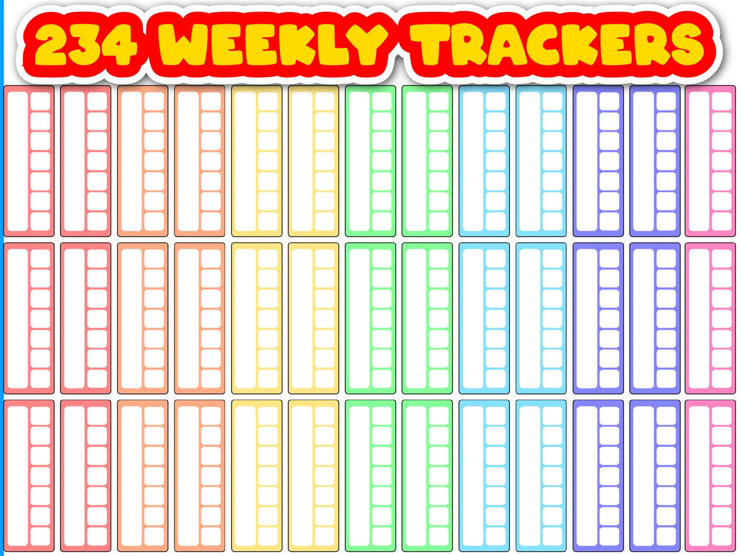 234 Weekly Habit Tracker Planner Stickers, Daily Routine Journal Stickers