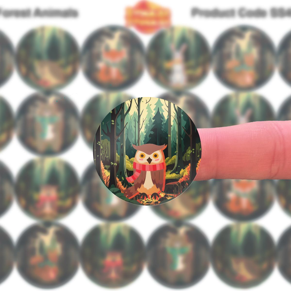 144 Forest Animals 30mm Children's Reward Stickers for Teachers or Parents