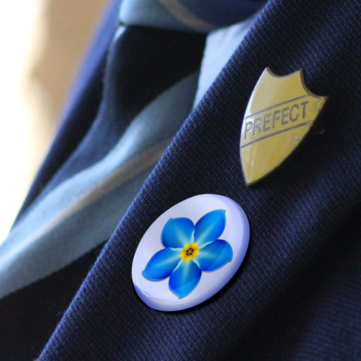 Forget Me Not Alzheimer's Dementia Awareness Badge 38mm (Pack of 20 Pin Badges - 38mm)