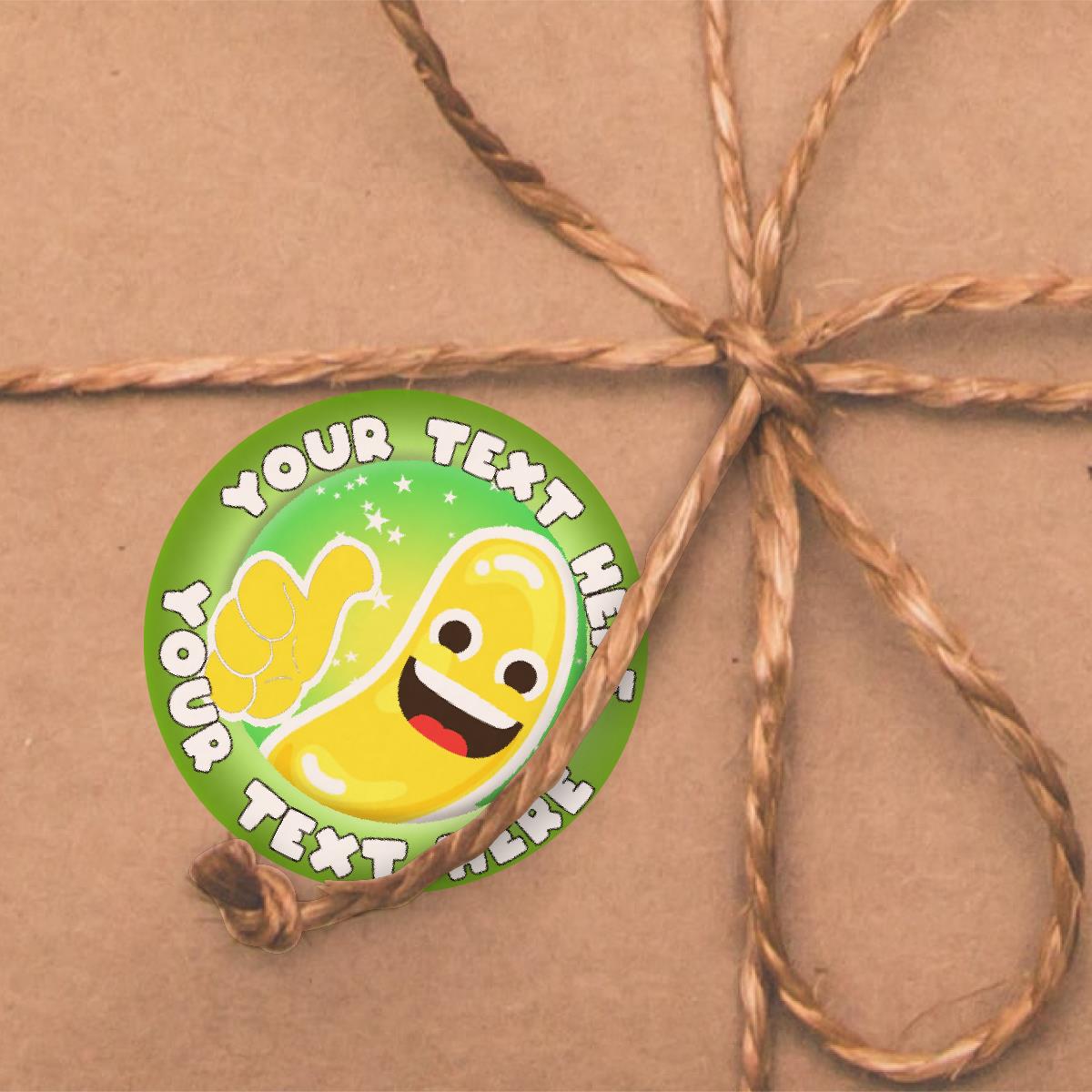 120 Cool Beans Jellybean Scented Personalised Stickers - 30mm - School Teachers Parents