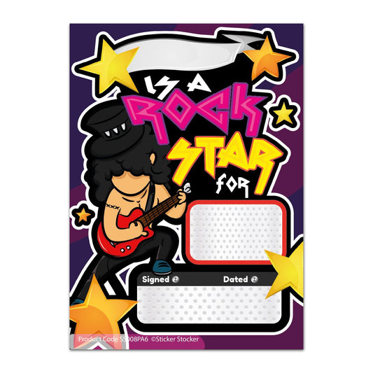 A6 Praise Note Pad 100 Sheet Incentive Chart Rewards - Rockstar