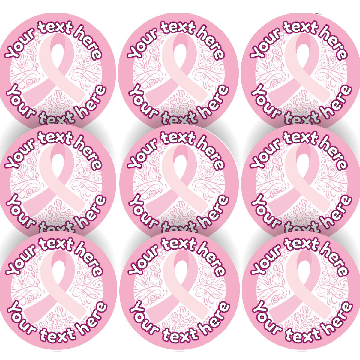144 Breast Cancer Awareness Personalised 30mm Stickers Teachers, Parents, Schools