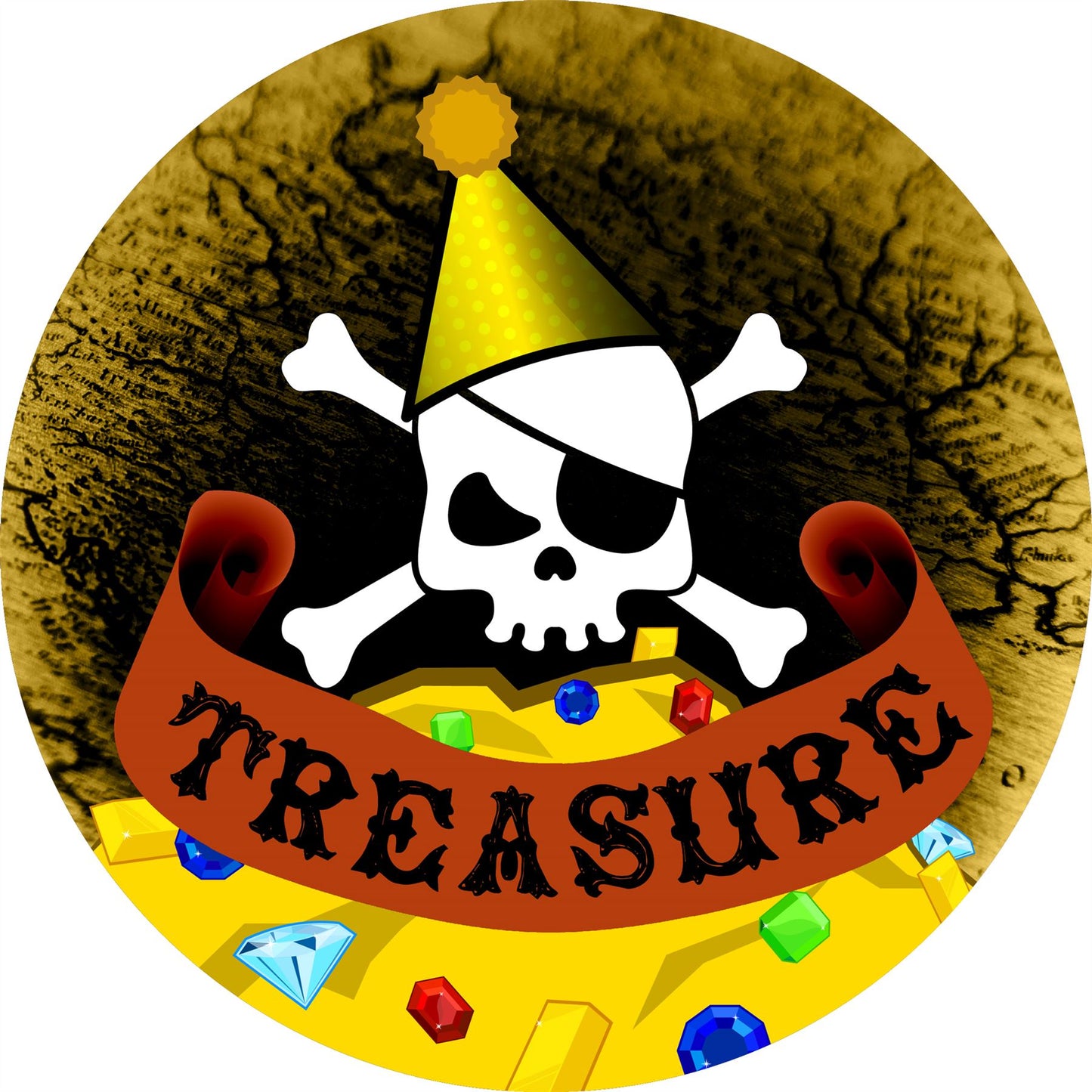144 Pirate Skull Party 30mm Children's Birthday Thankyou Stickers