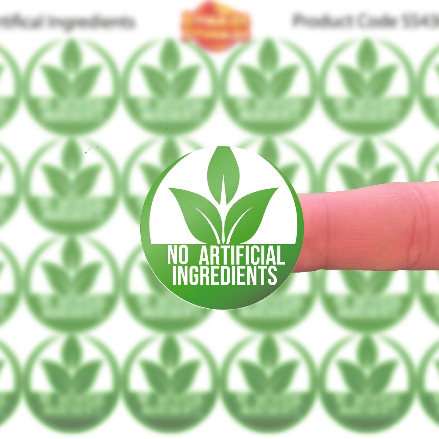 144 No Artificial Ingredients 30mm Glossy Stickers Product Gift Packaging Seal Labels