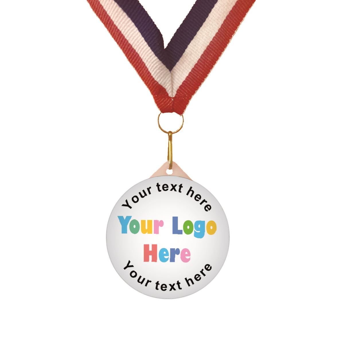 Create Your Own Medal - Personalise with your own image and text 55mm Large Plastic Medal FREE Ribbon and Certificate