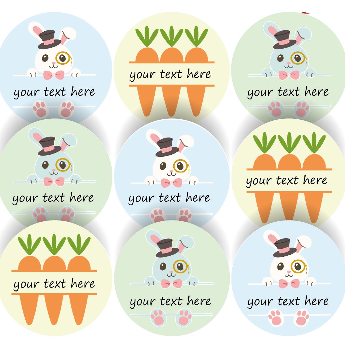 144 Monogram Easter Bunny 30mm Children's Reward Stickers for Teachers or Parents and Party Bags
