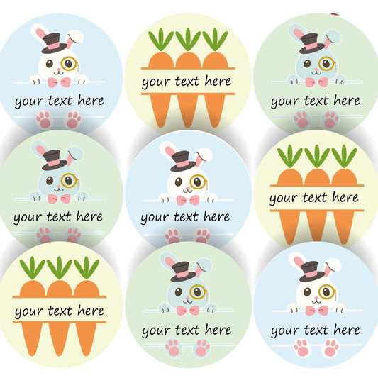 144 Monogram Easter Bunny 30mm Children's Reward Stickers for Teachers or Parents and Party Bags
