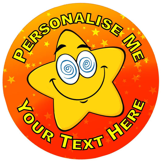 144 Personalised Silly Star 30mm Reward Stickers for School Teachers, Parents and Nursery