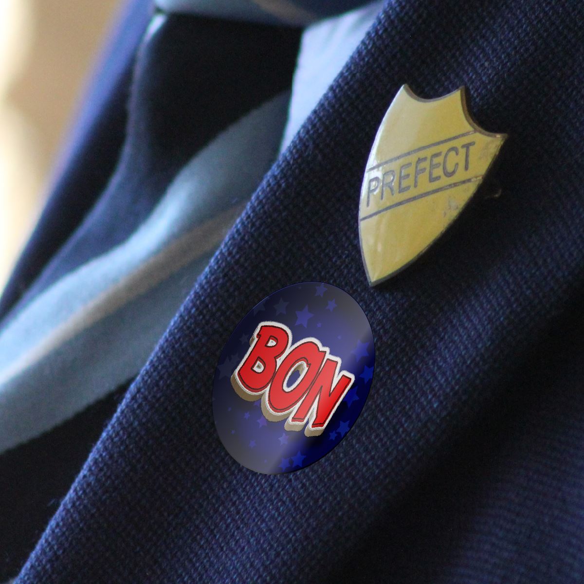 144 Funky French Praise Word Stickers - 30mm Glossy Reward Stickers for Teachers & Parents