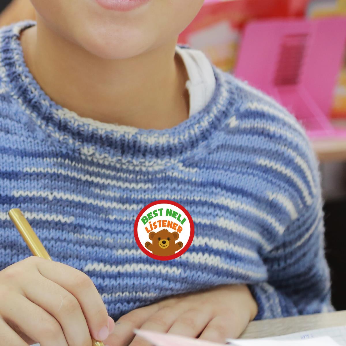 144 Best NELI Listener - 30mm - Glossy Reward Literacy Stickers for Teachers & Parents