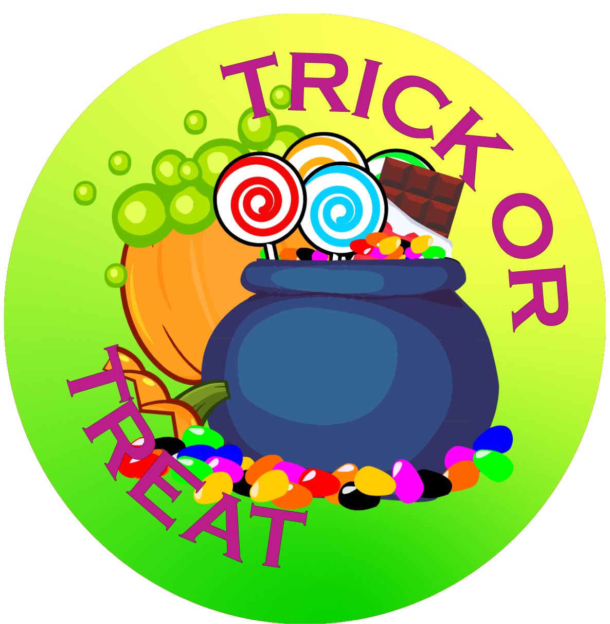 144 Halloween Candy 30mm Trick or Treat Children's Reward Stickers for Teachers or Parents