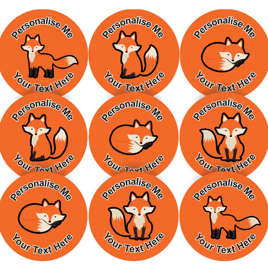 144 Personalised 30mm Fun Foxes Reward Stickers for School Teachers, Parents and Nursery