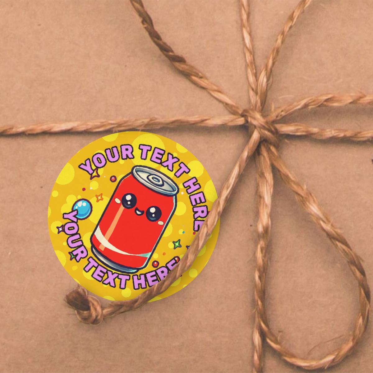 120 Cool Cola Scented Personalised Stickers - Personalised 30mm Scented Stickers - For Teachers Nursery Parents