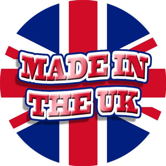 144 Made in the UK 30mm Union Jack Stickers Glossy Great Britain Labels